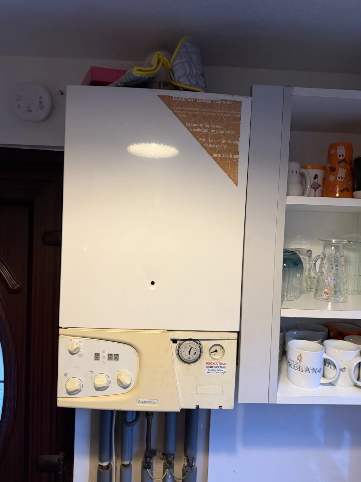 Original Ariston combination boiler before replacement