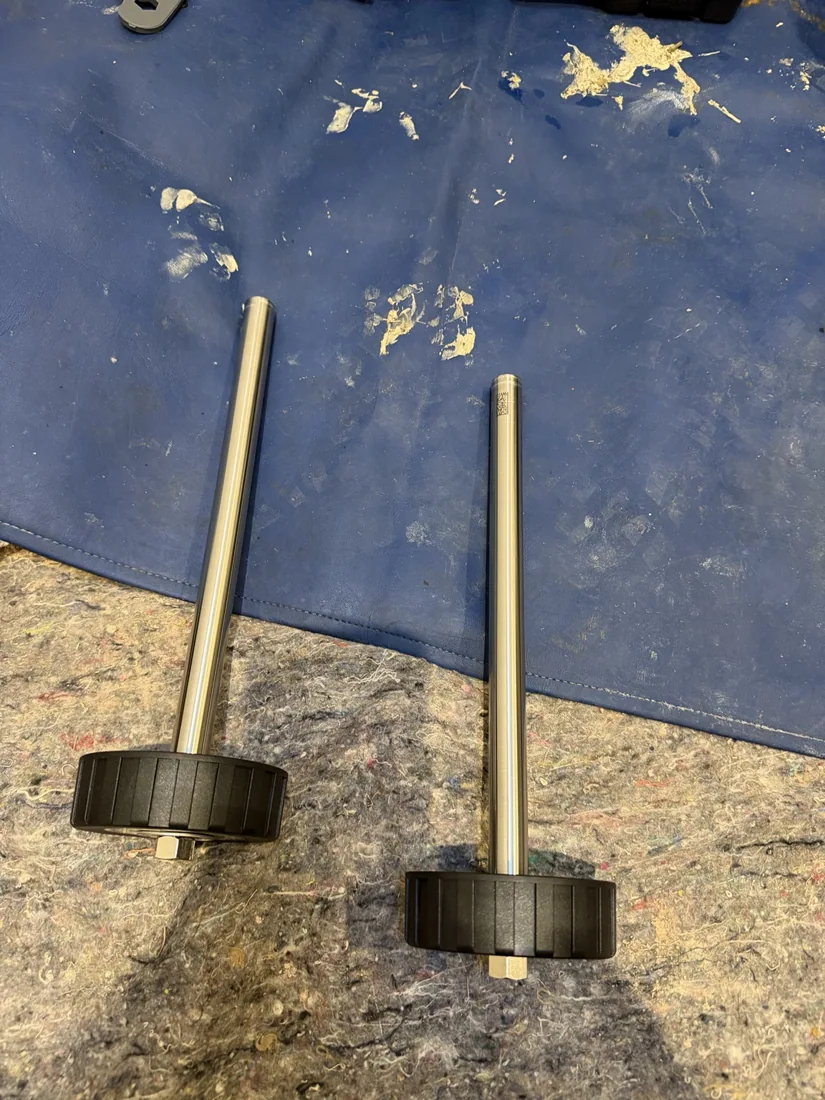 Cleaned steel magnetic rods after deposits removed